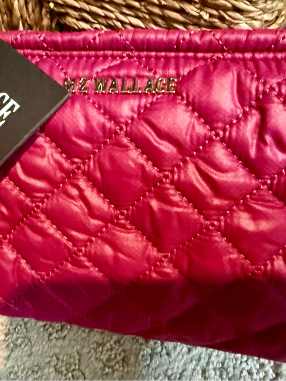 MZ Wallace Quilted Hot Pink Cosmetic Pouch
